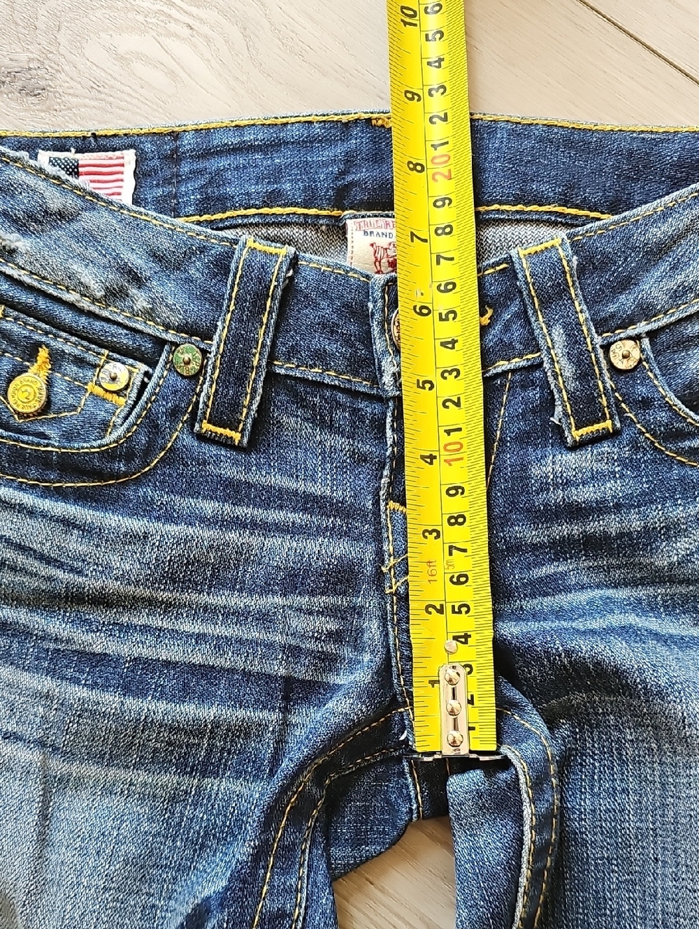 Y2K True Religion Low Rise Billy Skull Tab Roses Jeans, Sz 23 - Picture 14 of 16